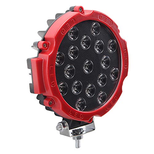 Lumitek 2Pcs 51W 7Inch Round Led Off Road Light Spot Light Led Driving Light Red Led Light For 4X4 Jeep Utv Razor Raptor Tractor Polaris … #TOP3
