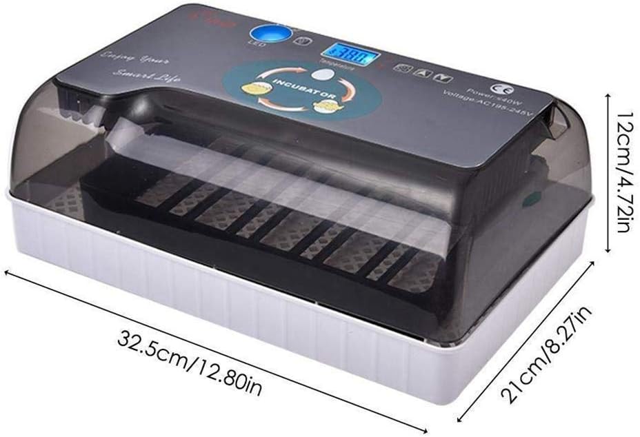 12 Eggs Incubator Digital Poultry Hatcher Automatic Turning Brooder Built-in LED Egg Light for Chicken Duck Goose Bird Home Use