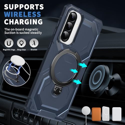 Coque Samsung A56 avec support aimanté bleu durable en TPU - 2