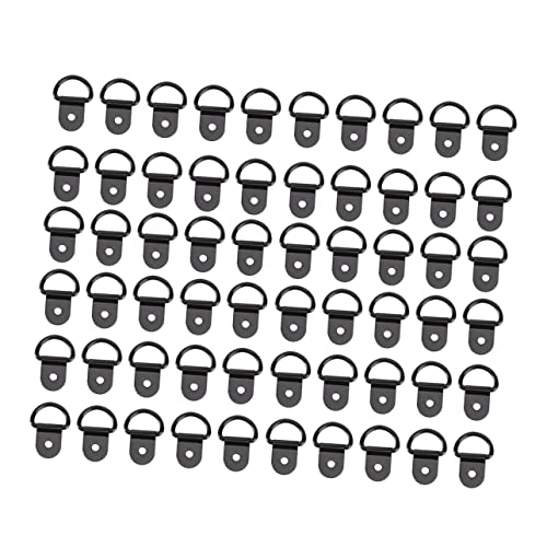 Image of 60pcs D- Buckle Photo Frame Hooks Black Hanging Hardware for Art Mirrors and Photos Sturdy Material for Wall Mounting