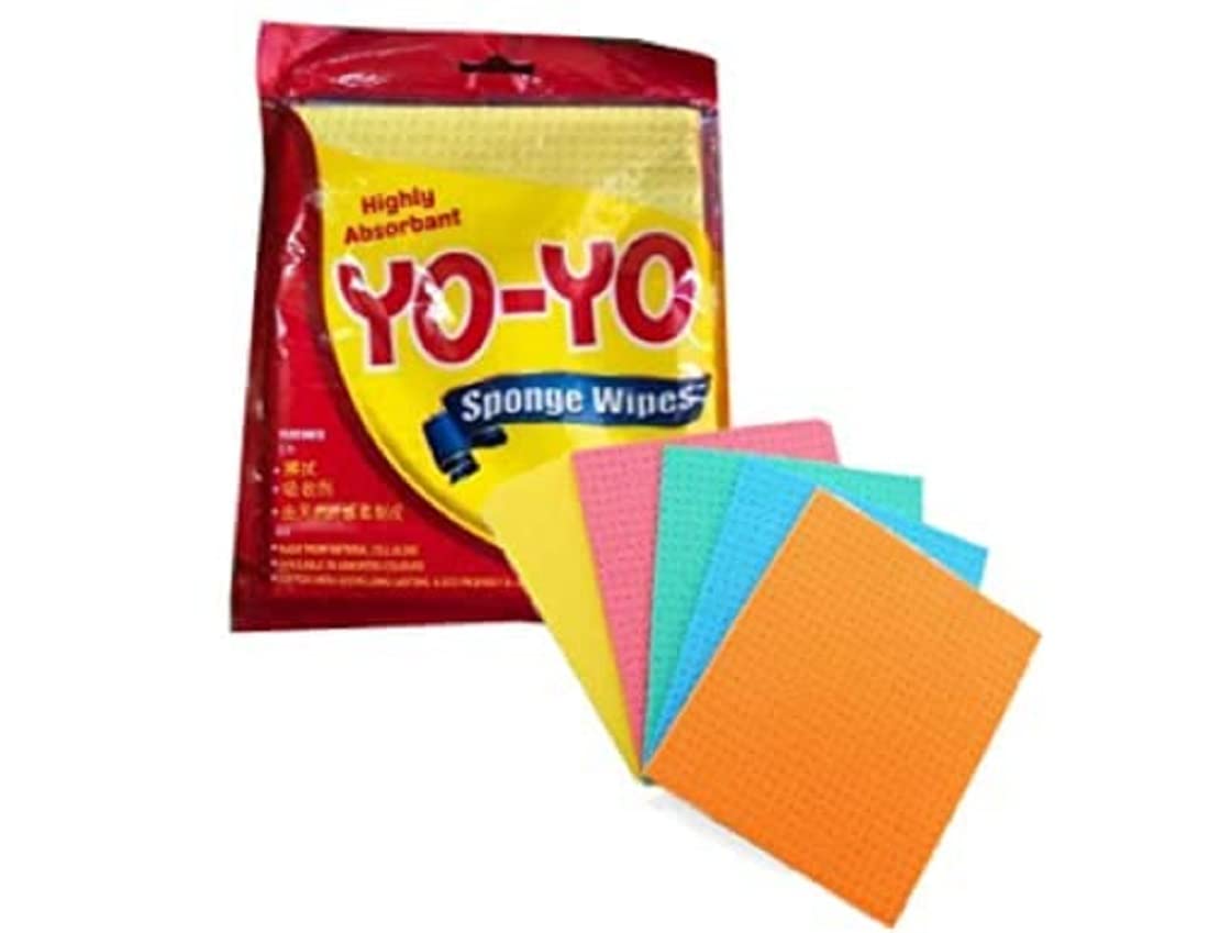 YoYo Sponge Wipes, Multipurpose, Easy to Use Kitchen Cleaning Sponge (Pack of 1) (5 Pcs Per Pack) (B09RJHPC5W) Amazon Price History, Amazon Price Tracker