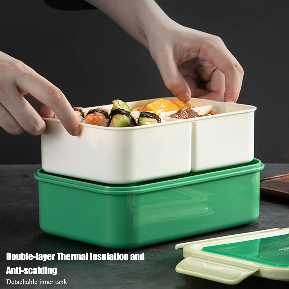 Porta Pranzo Ufficio 1400ml Sinnsally - Scatola Bento Antigoccia Con Scomparti, Ideale Per Lavoro E Scuola