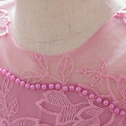 Baby Girls Christening Embroidered Lace High Low Bowknot Dresses Princess Wedding Birthday Pageant Baptism Tutu Gown4