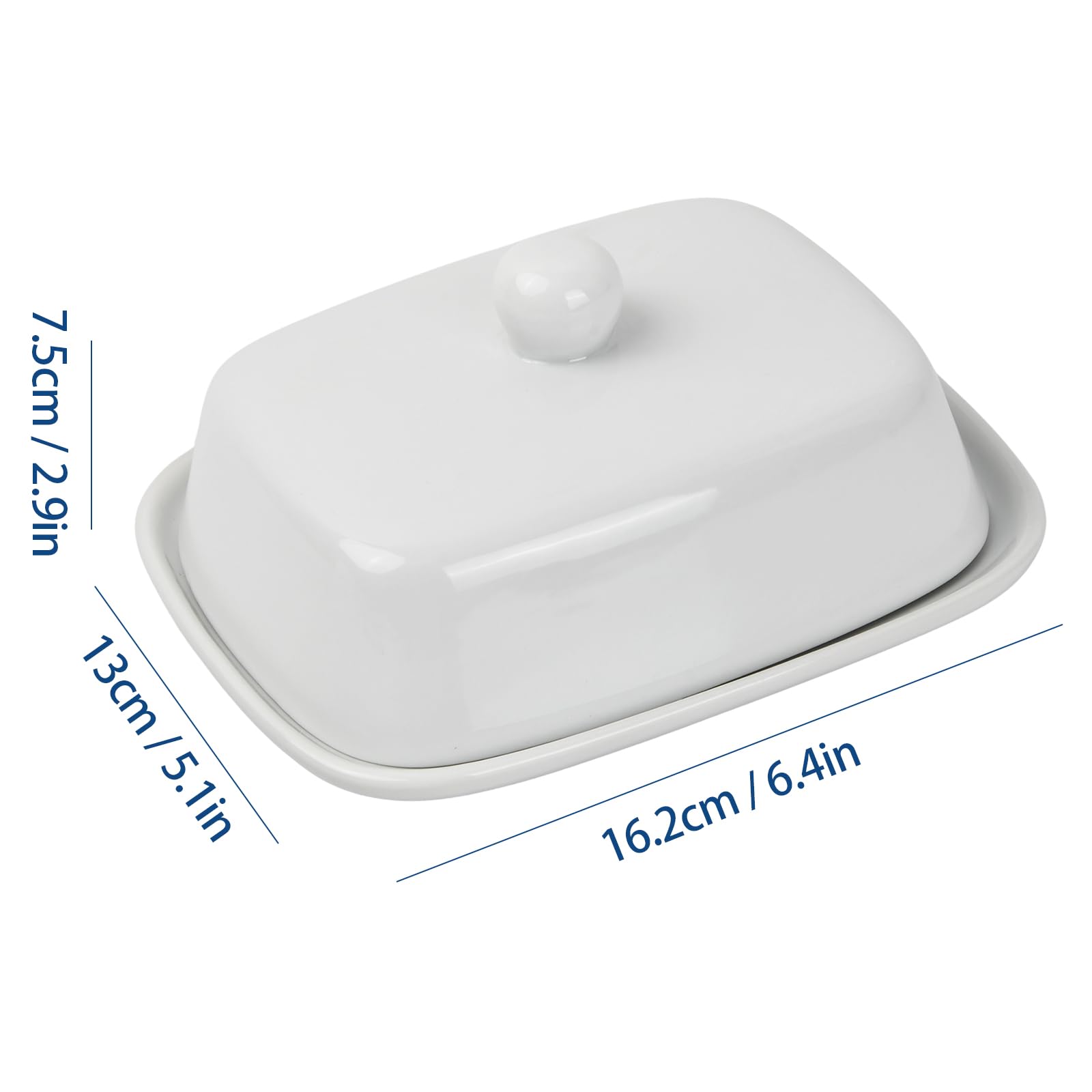 Accessoire Cuisine Porcelaine Beurrier En Porcelaine Blanc Et Rose Fanquare - Conservation Beurre Et Décoration Cuisine Beurrier Plastique