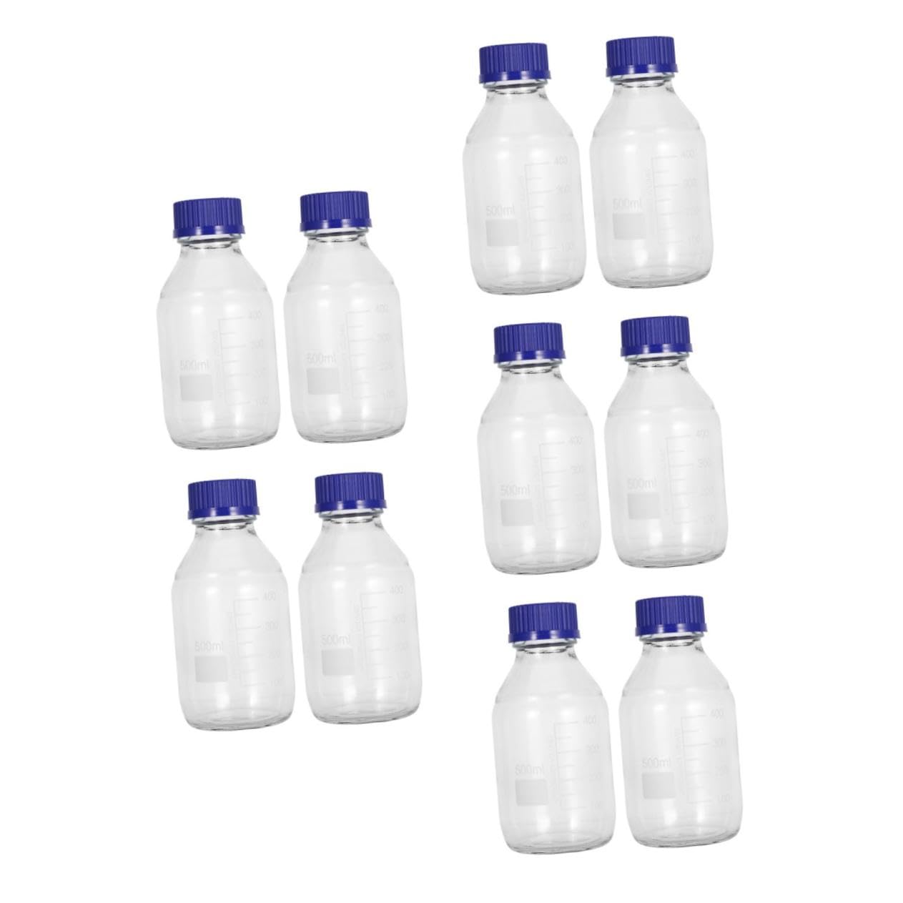 Cabilock 5 Sätze Reagenzflasche Chemisch Flasche Mit Stopfen Kappe Wieder Auffüllbar Medienflasche Mit Deckel Phiole Becher Glasflasche Flaschen Für Laborreagenzien Laborflasche 2 Stück * 5