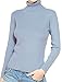 Produktbild LongMing Damen 100% Kaschmir Pullover for Winter Warm Lange Ärmel Hoher Hals und Figur Schmeichelnde SIM Swaeter (S/EU Size 36/38, Sternblau)