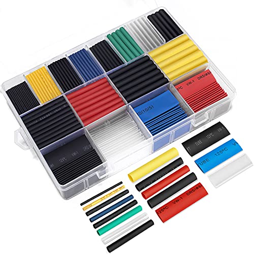 Ginsco 580 pcs 2:1 Heat Shrink Tubing Kit 6 Colors 11 Sizes Assorted Sleeving Tube Wrap Cable Wire Kit for DIY Ginsco 580 pcs 2:1 Heat Shrink Tubing Kit 6 Colors 11 Sizes Assorted Sleeving Tube Wrap Cable Wire Kit for DIY