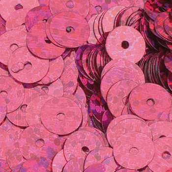 EFCO Round Flat Sequins, Bright Pink Hologram, 6 mm, 5 g, 500-Piece