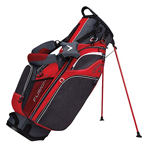 Callaway Golf Fusion 14 Stand Bag Stand / Carry Golf Bag 2017 Fusion 14-Way Divider Top Titanium/Red/White