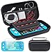 Produktbild HEYSTOP Tragetasche kompatibel mit Nintendo Switch Lite Aufbewahrungstasche,Hartschalen Case,Schutzhülle und 2 Pack Packung Hartglas Displayschutzfolien für Nintendo Switch Lite Konsole und Accesoires