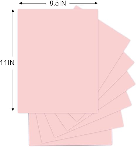 Miniatura 3 de 25 hojas de papel de cartulina rosa claro, cartulina de 8.5 x 11 pulgadas para Cricut, papel de construcción grueso para hacer tarjetas, álbumes de