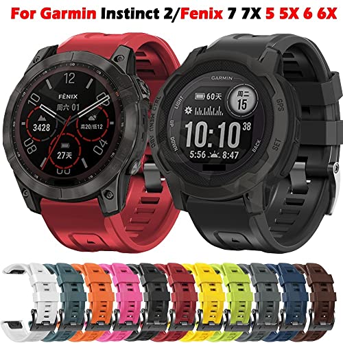 Correa de silicona de 26mm para Garmin Fenix 7X y Tactix Delta en color ágata 2