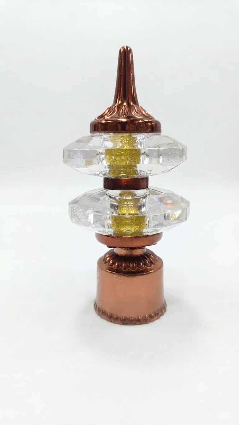 Crystal Double Ball Curtain Rod Finial, Copper Finish | Decorative Spire Top, Double Crystal Balls, Window Treatment, Rod End Cap, Ornate Base Design-picture-22