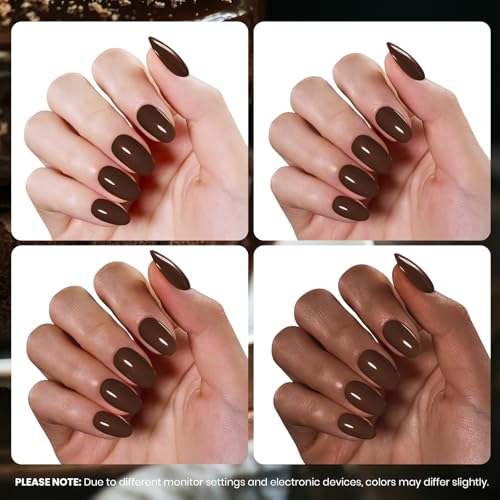 Image of Beetles Brown Gel Nail Polish - Dark Chocolate 15ML /0.51Fl Oz, Dark Brown Gel Polish, Color-Matched Bottle, Soak-Off UV LED, Long-Lasting Holiday & Fall Nails Art for DIY Beginners & Salon Pros