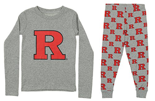 NCAA Little and Big Boy's Long Sleeve Tee and Pant Sleep Set, Rutgers Scarlet Knights Small (4)