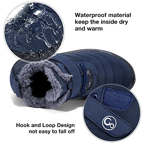 Ablanczoom Boys Girls Winter Snow Boots - Comfortable Warm Fur Lined Toddler Boot Outdoor Waterproof Slip On Walking Ankle Booties For Little Kid4