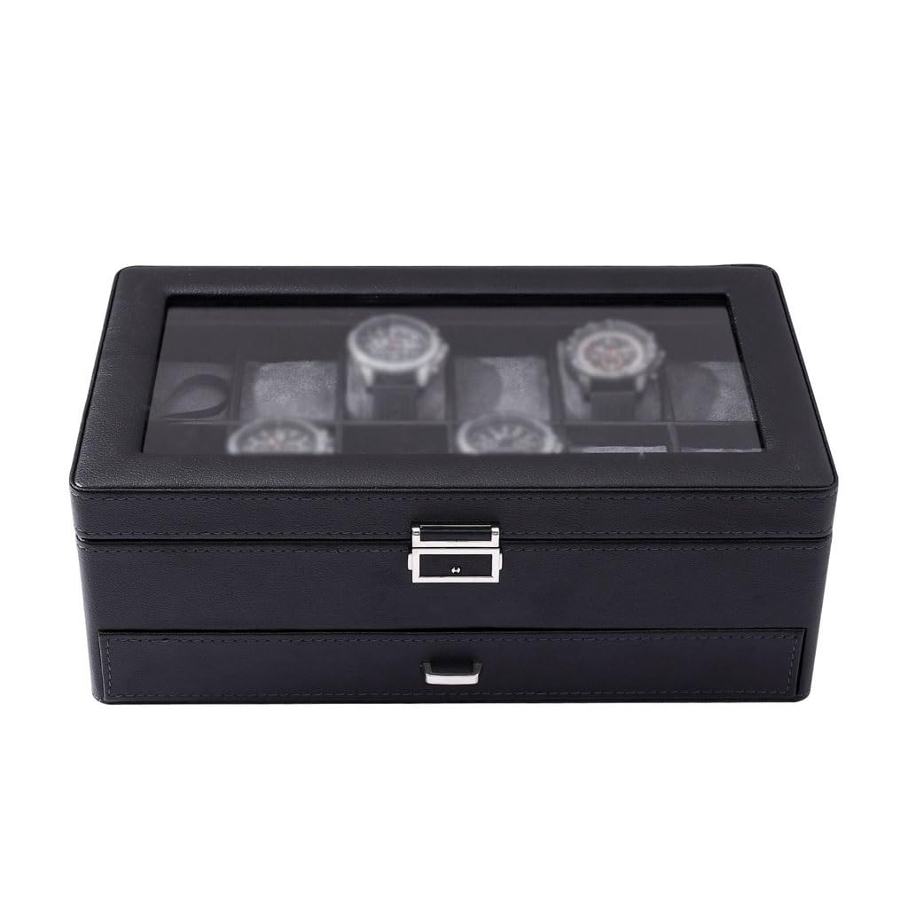 ANVLOJRIH Jewlrey Box Exquisite And Durable Watch Box Jewelry Storage Box Watch Box Glasses Case Sunglasses Storage Box Jewelry Box for Women(B)