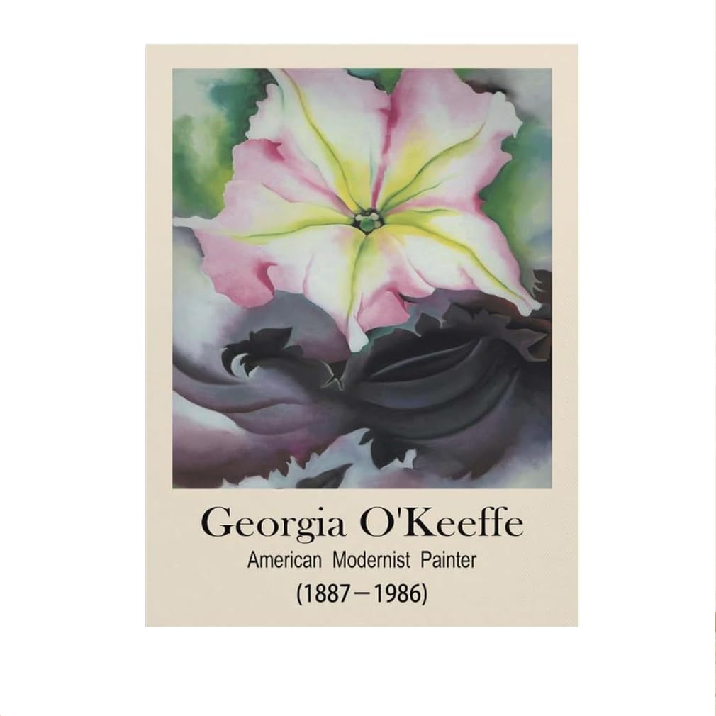 LHHJF LJHFA Georgia O'Keeffe Wall Art Vintage Flowers Poster Georgia O'Keeffe Prints Modern Canvas Painting For Home Decor Wall Picture 40x60cmx1 No Frame