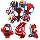 9Pieces Spider and His Amazing Friends Foil Balloons For Superhero Birthday Party Decoration Cartoon
