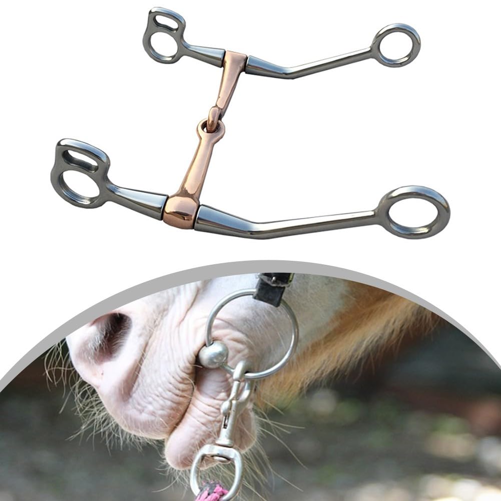 Mors à joues complètes, en acier inoxydable, bouche en cuivre, s'adapte à la plupart des tailles de chevaux