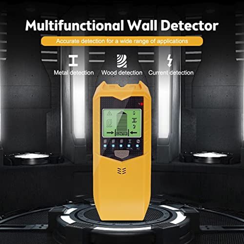 5 In 1 Stud Finder Sensor, Sh402 Stud Finder Wall Scanner Detector Portable Electronic Detector With Led Display And Audio Alarm Handheld Stud Detector For Wood Ac Wire Metal (Yellow) #TOP1