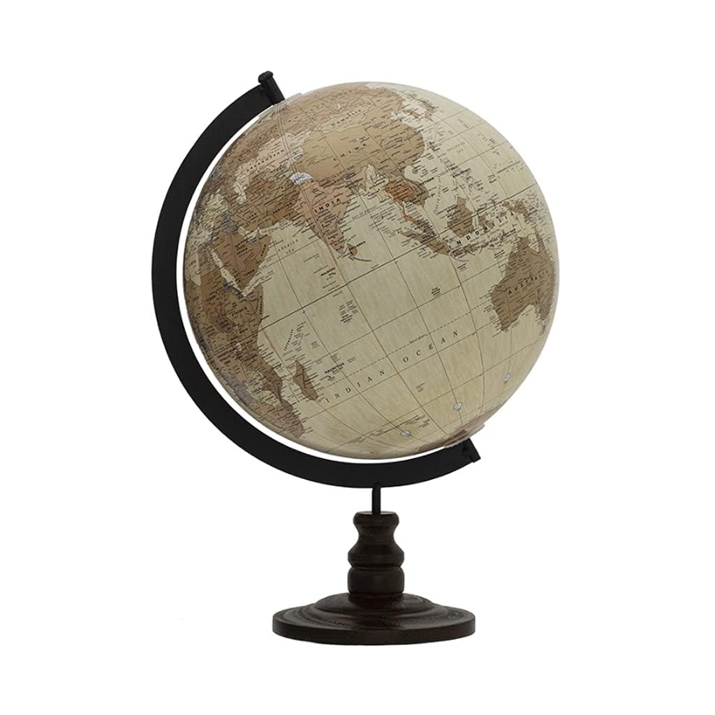 Mappamondo da scrivania, mappamondo educativo fatto a mano con oceano nero, per ufficio, scuola, apprendimento geografico, stile vintage, per la decorazione della casa