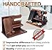 TESLYAR Wood Phone Docking Station for Men - Desk or Nightstand Organizer - Birthday Gifts for Husband, Dad - Anniversary Idea from Wife - Key Holder, Stand Wallet, Watch & Essentials (Bourbon Brown)