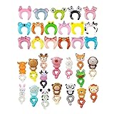50pcs Assorted Style Cartoon Zoo Animal Inflatable Headbands and 25 Wrist Balloon Wildlife Safari Balloon Hair Hoop Animals Balloons Bracelets for Jungle Theme Birthday Party Favors