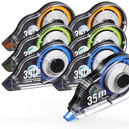 SimSign 35m Korrekturroller Set (6 Stück), Weiße Korrekturmaus Sofort Überschreibbar & Rücklaufbar, Correction Tape, Ideal für das Büro, das Home Office oder die Schule