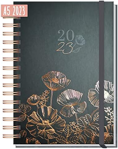 Agenda 2026 Grand Format Organisation Temps Vertical Agenda Semainier 2025 A4 (Jan-Déc) - Couverture PU Cuir Spirale, Pages Verticales, Papier 100g/m² Agenda Semainier 2025 2026 A4 Agenda A4 2026