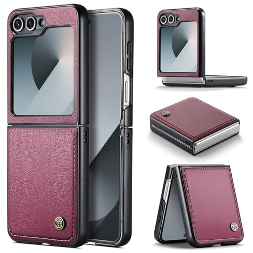 Housse cuir Samsung Z Flip 6 QLTYPRI élégante pour vos sorties et déplacements
