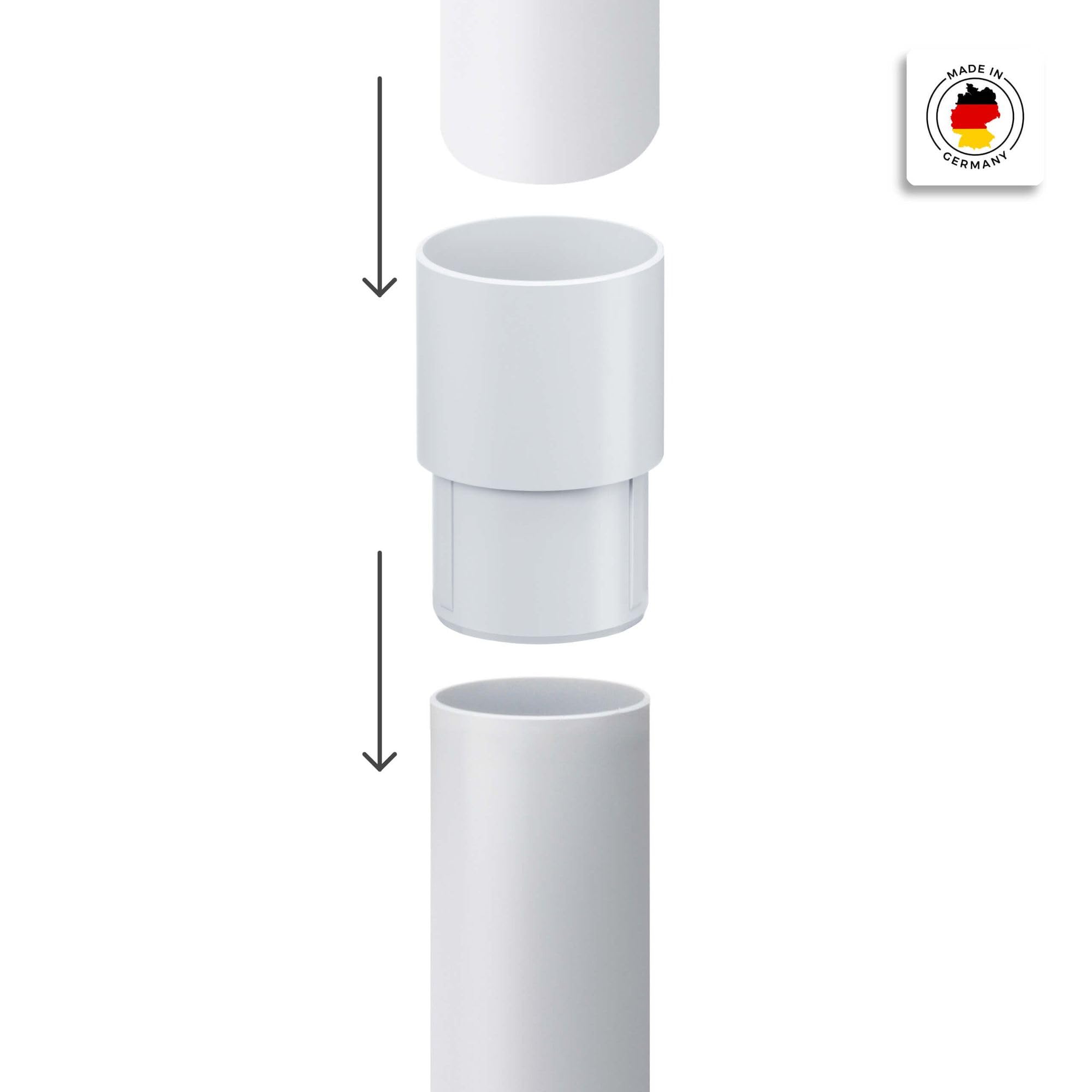 INEFA Tuyau Descente Angle 60° 75mm Blanc PVC - Raccord Pluvial Gouttière Facile