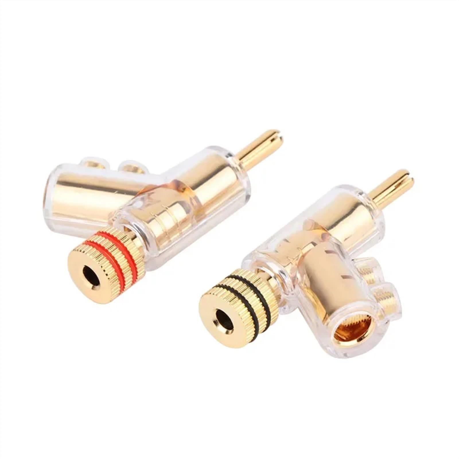 4 cavi per altoparlante bloccabili, placcati in oro 24 K, con connettore a banana (nero, 4 pezzi)