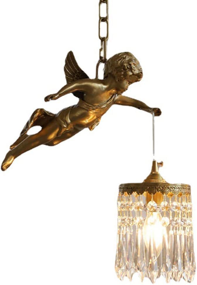 Lustre ange en bronze style français éclat d'antan laiton