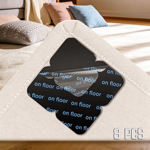 Rug Grippers for Laminate Floor banpa Petal-shaped Anti Slip Rug Underlay Stickers Reusable & Washable Carpet Stickers for Rugs for Wooden Marble Floors (Pack of 8)