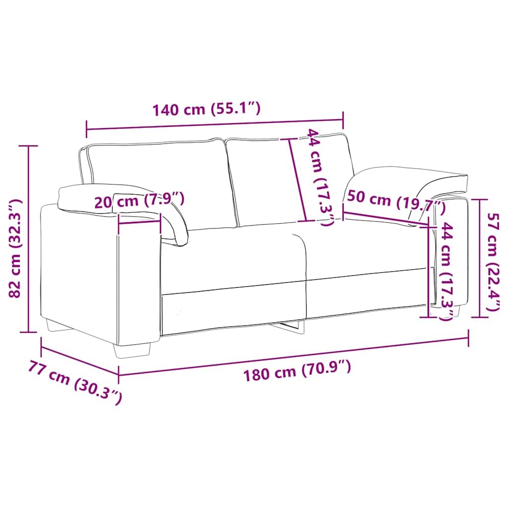 vidaXL Sofa dwuosobowa, wino czerwone, 180x77x82 cm, aksamit