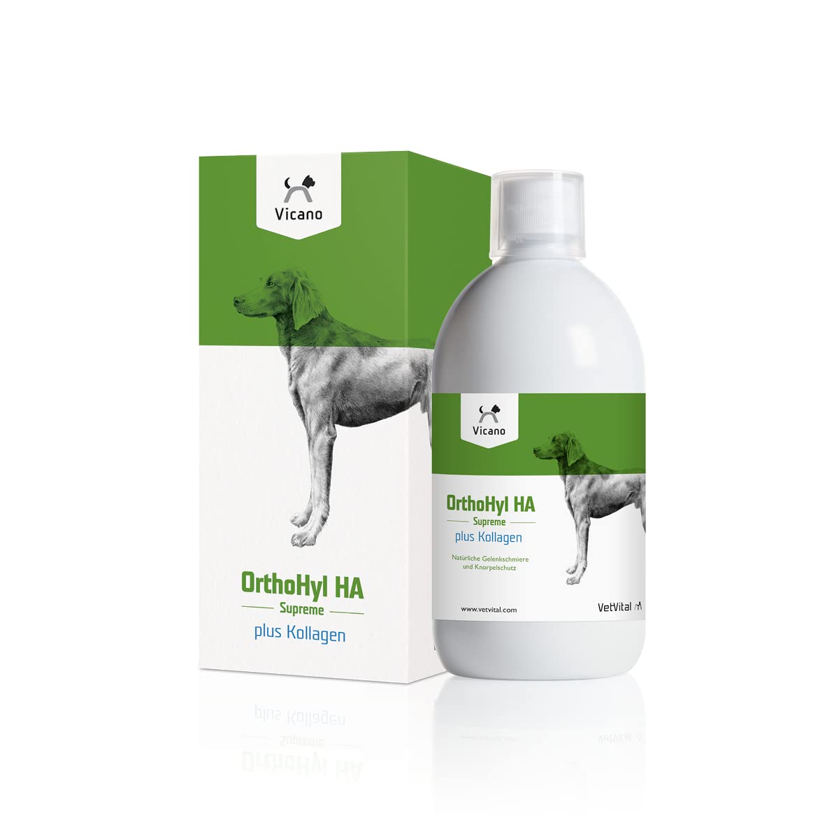 Vicano OrthoHyl HA Supreme Plus Kollagen | 500 ml | Ergänzungsfuttermittel für Hunde