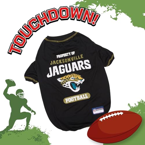 Image of NFL Jacksonville Jaguars Dog T-Shirt for Pets, Size X-Small. Officially Licensed Pet Shirt with Team Logo, Soft Stretchable -Comfort Fit Apparel for Dogs & Cats