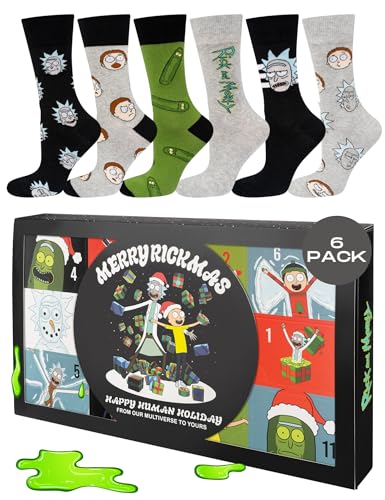 soxo Warner Bros Rick And Morty Calcetines Hombre Navidad Regalo Originales Divertidos 40-45 Rick And Morty 6 Pares