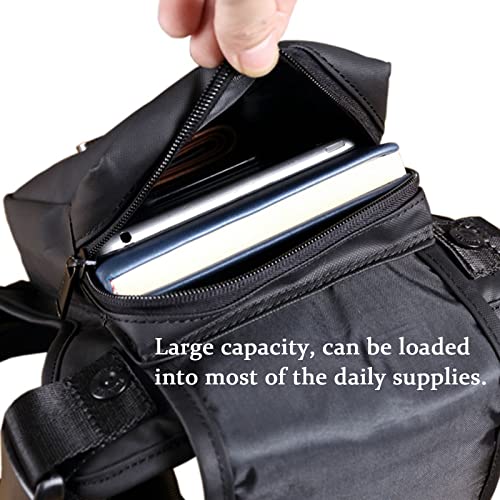 Image of HCoolfly Waterproof Oxford Drop Leg Bag for Men Motorcycle Riding Mens Fanny Pack Multi-Function Travel Fishing Hiking Cycling Black (Black)