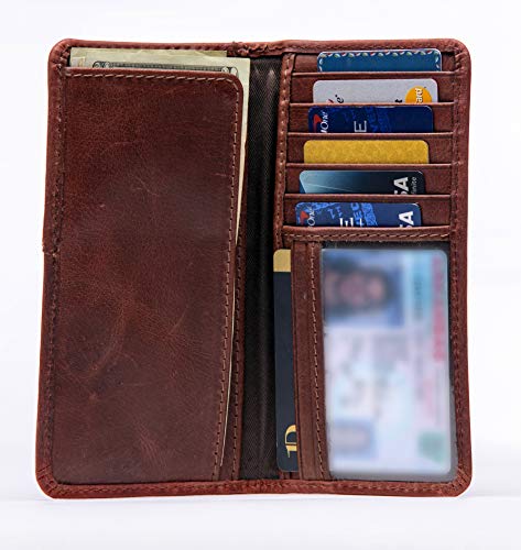 Western Wallets for Men (Hunter Brown) - Men's RFID Blocking Wallet - Full Grain, Hair-On Long Leather Wallets for Men - Slim & Compact Cowboy Men Bifold Wallet - Perfect Western Gifts for Men - Image 3