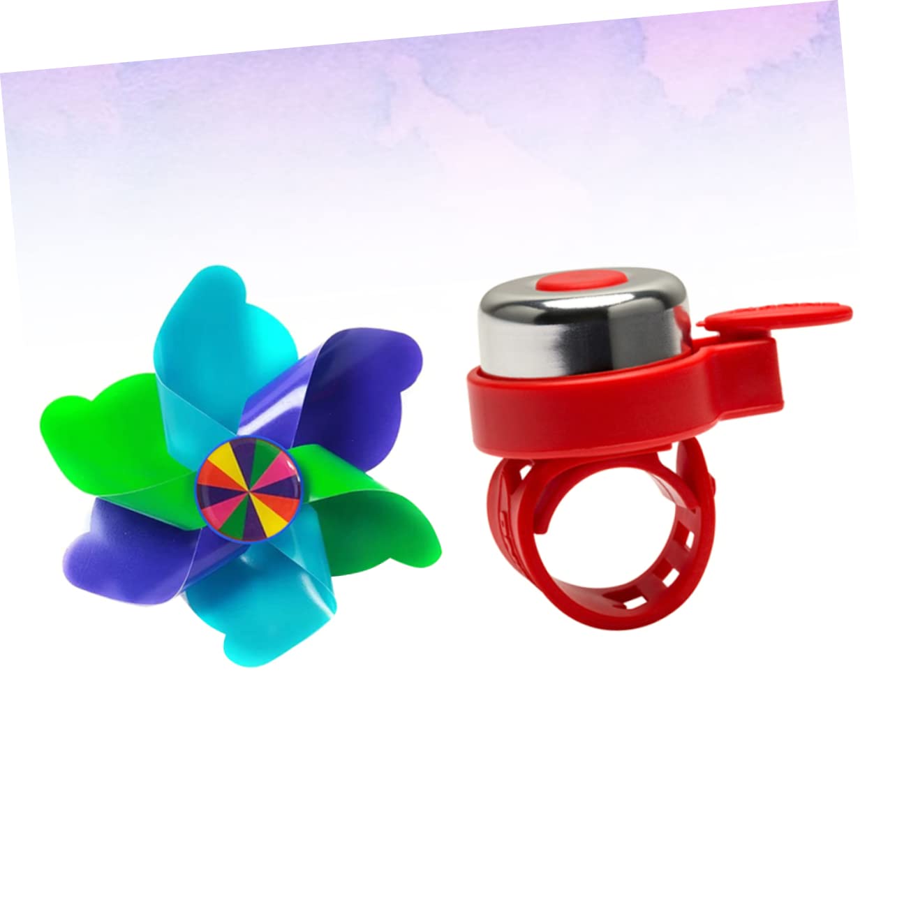 POPETPOP 1Set Creative Windmill Bike Ornament and Handle Bar Bell Accessories for Durable Bike Decoration Bicycles and Scooters