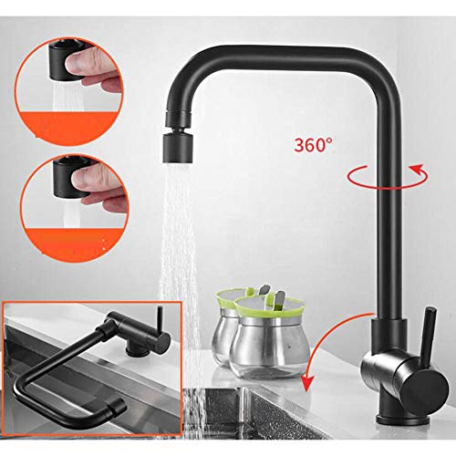 Robinet d'évier de cuisine noir pliable pour optimiser l'espace restreint - 4