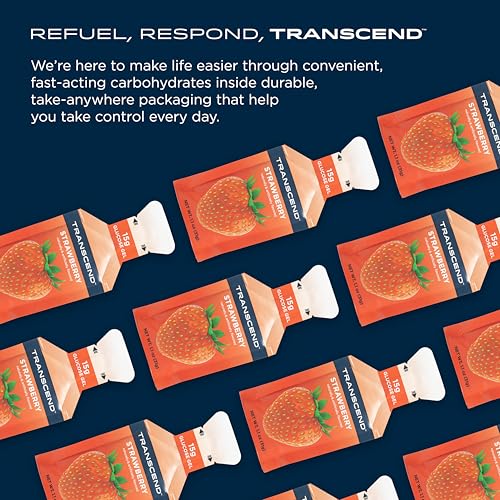 Image of Transcend Foods Strawberry Gels (1.1 oz, Pack of 100) Fast-Acting Carb Gel Strawberry Flavor - Caffeine Free, Gluten Free
