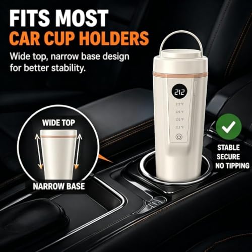 Image of 12V /24V Car Kettle, Portable Kettle for Hot Water (CREAM)