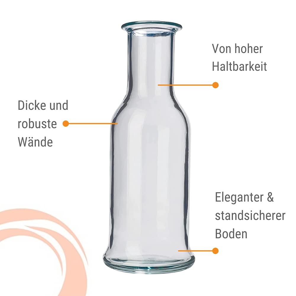 Stölzle Oberglas Juego de 6 jarras de la serie Purity de 1 litro, jarra de agua, jarra de bebidas espirituosas, jarra de leche de cristal, resistente a la rotura y apto para lavavajillas