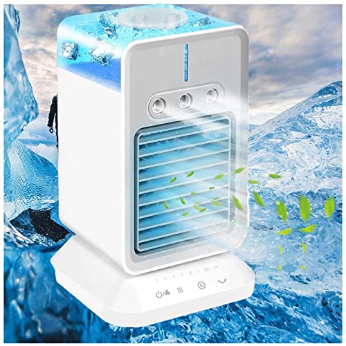 Aireacondicionado Portaril USB,3 Velocidades Aire Acondicionado Portátil Climatizador 3 Niveles De Humidificación,Silencioso Ventilador Climatizador Dormitorio Oficina En Casa Uso Al Aire Libre