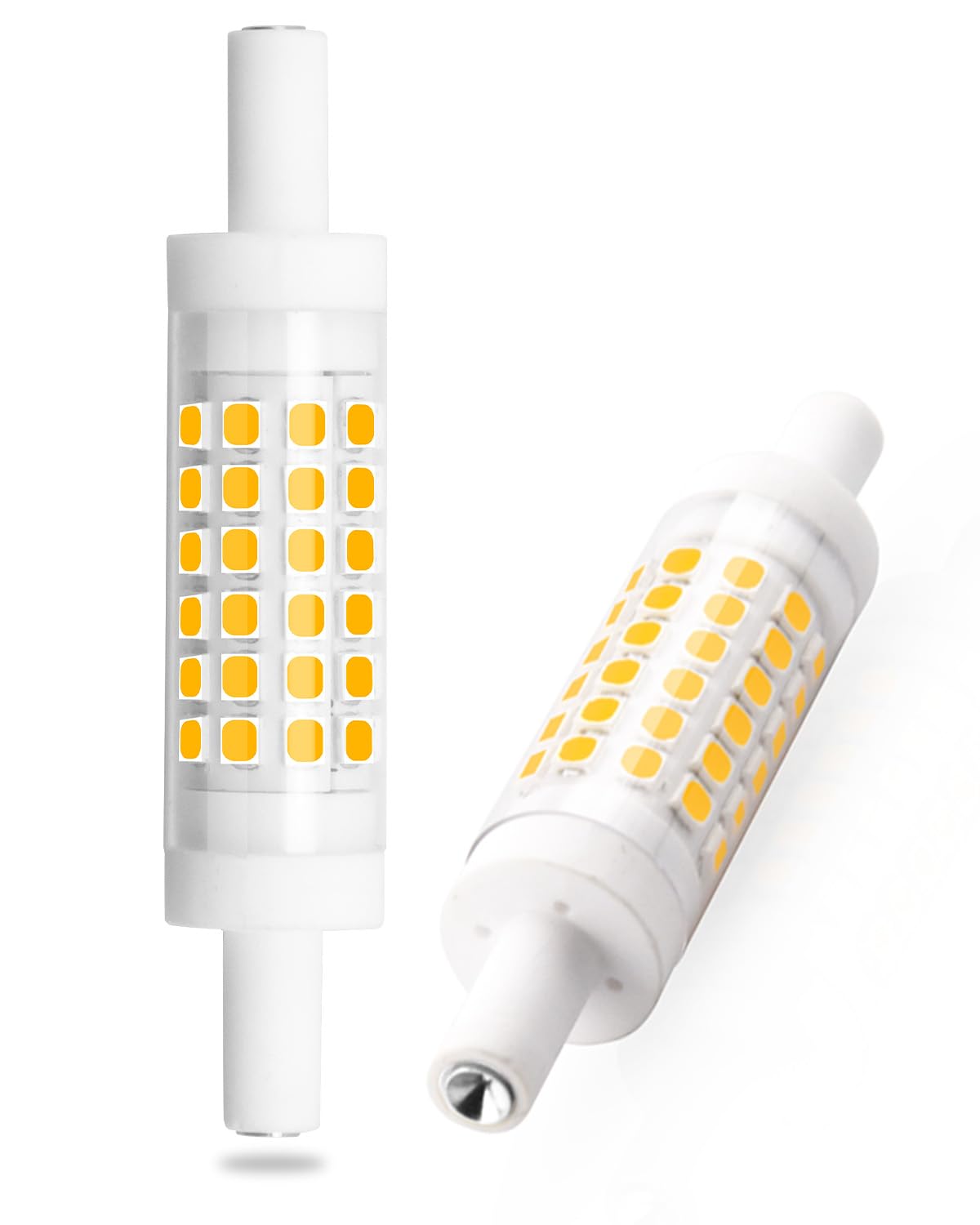 Bonlux R7s 78mm LED Dimmable 5W Slim Warm White 3000K, Perfect Replacement for J Type R7s J78 Linear Halogen Reflector Bulb 30W 35W 40W 45W 50W, for R7s J78 Floodlight Lamp, Wall Wash Lamp (2-Pack) [Energy Class A]