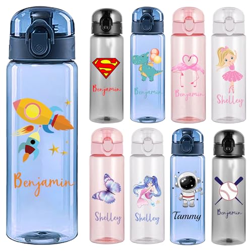 YanNanKe Botellas de agua de plástico personalizadas de 750ml con nombre y logotipo, botellas de agua personalizadas a...