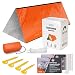 MrsharkFit Emergency Tent with 2 Emergency Blanket - 2 Person Emergency Tent - Use As Survival Tent, Emergency Shelter, Tube Tent, Survival Tarp - Includes 4 Tent Nail